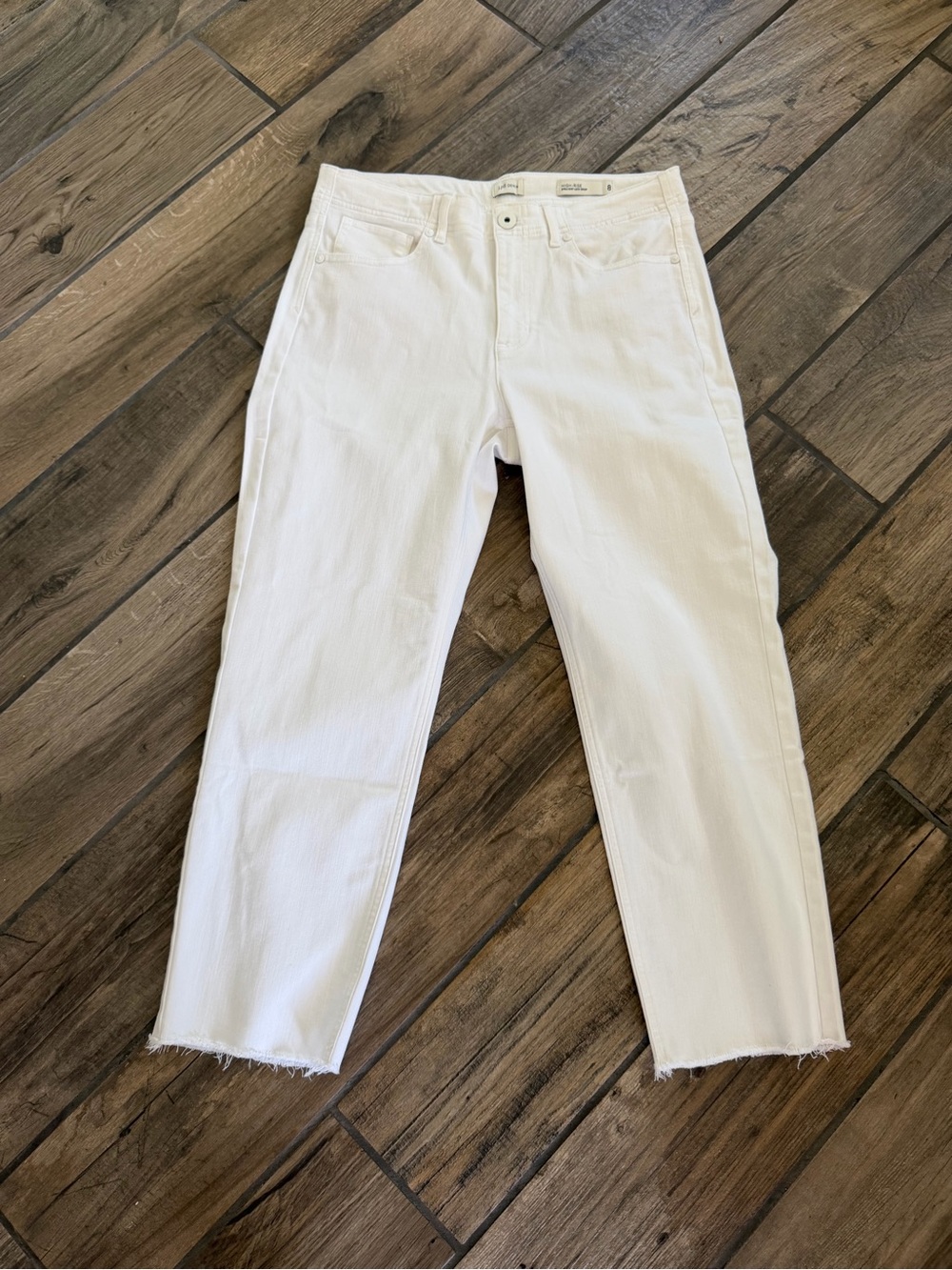 J. Jill Denim, White High-Rise Straight-Leg Crop Jeans